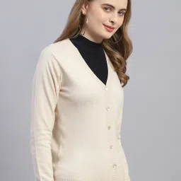 Monte Carlo Beige Wool Regular Fit Cardigan image 4