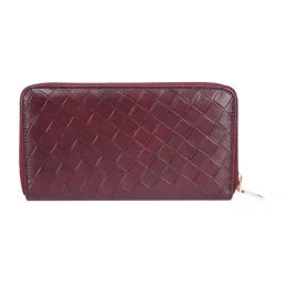 Carlton London Cherry Textured Small Zip around Wallet for Women image 4