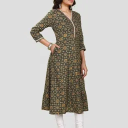 Cotton Culture Olive Green Printed Kurta image 4