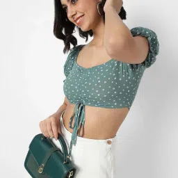 VASTRADO Green Printed Top image 4