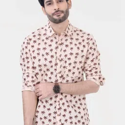 Vastrado Brown Cotton Relaxed Fit Printed Shirt image 4