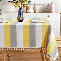 Urban Space Yellow Cotton 200 GSM 6 Seater Sicilia Dining Table Cover-picture-21