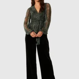 Forever New Green Regular Fit Animal Print Top image 4