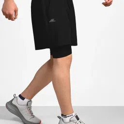 Skechers Black Polyester Regular fit Shorts image 4