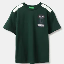 United Colors of Benetton Kids Green Cotton Printed T-Shirt-picture-10