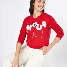 Honey by Pantaloons Red Cotton Embroidered Sweatshirt image 4
