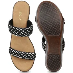 Inc.5 Women's Black Casual Wedges image 4