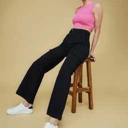 Life With Pockets Black Denim Regular Fit High Rise Jeans image 4