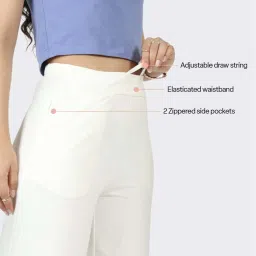 BlissClub White Plain Mid Rise Pants image 4
