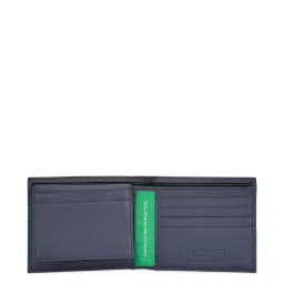 United Colors of Benetton Alamar Navy Leather Solid Bi-Fold Wallet image 4