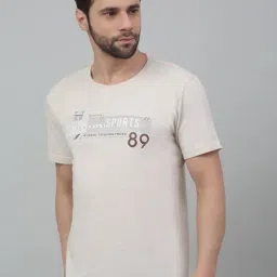 Cantabil Cream Regular Fit Printed T-Shirt-picture-20