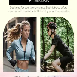 Truke Buds Liberty Ows With Spatialaudio, 60H Battery, 4Mic Enc, 16Mm (Slateblue, True Wireless) image 2