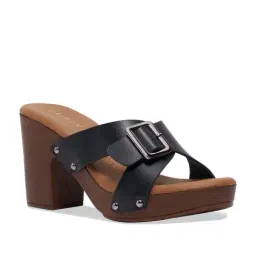 Eridani Women's Bailey Black Cross Strap Sandals-picture-30