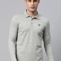 ALCIS Grey Melange Anti Static Slim Fit Textured Sports Polo T-Shirt-picture-14