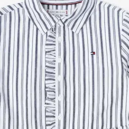 Tommy Hilfiger Navy Cotton Regular Fit Striped Dress image 3