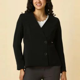 Allen Solly Black Regular Fit Blazer-picture-17