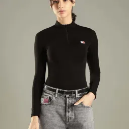 Tommy Hilfiger Black Cotton Slim Fit T-Shirt-picture-43