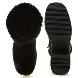 London Rag Women's Black Snow Boots image 3