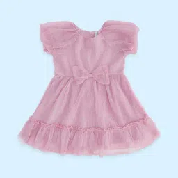 Pantaloons Baby Pink Cotton Applique Dress-image-26