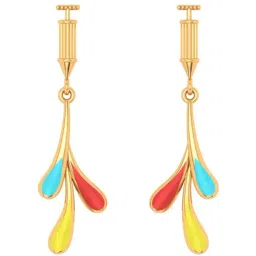 P.C. Chandra Jewellers 14k Gold Colourful Dangler Earrings-picture-23