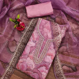 MANVAA Embellished Organza Unstitched Dress Material-picture-22