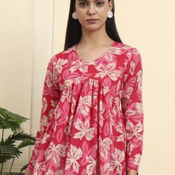 Anouk Rustic Women Floral Printed Pure Cotton Peplum Top-picture-9