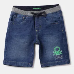 United Colors of Benetton Kids Blue Solid Shorts-picture-19