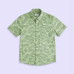 Pantaloons Junior Olive Cotton Printed Shirt-picture-21