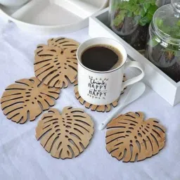 CHL Wooden Coasters for Tea Cups,Coffee Mugs and Glasses (Set of 6) image 2