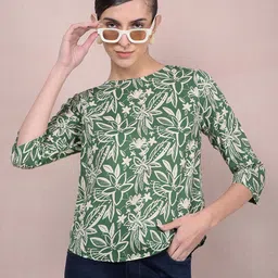 Crimsoune Club Women Tropical Print Top-picture-31