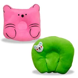 Chinmay Kids Polyester Fibre, Mustard Seeds Animals Baby Pillow Pack of 2 Pink, Green-picture-11