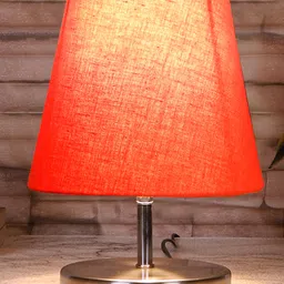 Devansh Orange cotton Round Metal Steel Table Lamp-picture-10