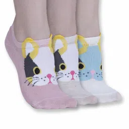 Dollar Women Pack Of 3 Patterned Shoe Liners Socks-image-0