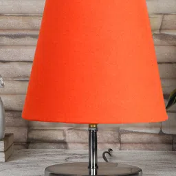 Devansh Orange cotton Round Metal Steel Table Lamp image 2
