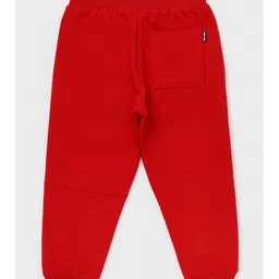 Sportking Cotton Blend Knit Cute Baby Dinosaur Printed Joggers - Red image 3