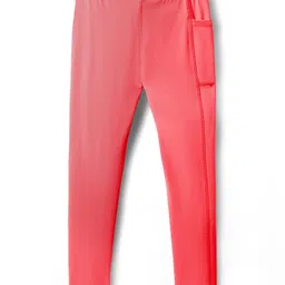 Pine Active Knit Full Length Premium Ultra Comfort Super Stretch Aero Soft Solid Color Leggings - Red image 3