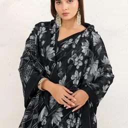 100 Dreams Floral Zari Poly Georgette Designer Saree-picture-26