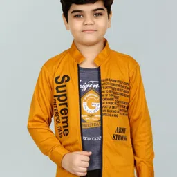 FASHION GRAB Boys Classic Fit Typography Printed Spread Collar Cotton Casual Shirt-picture-52