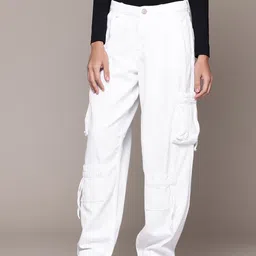 The Roadster Lifestyle Co. Women High-Rise Cargo-Style Jeans-image-57
