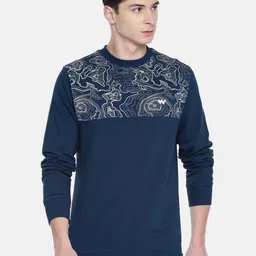 Wildcraft Men Navy Printed Sweatshirt image 1