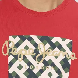 Pepe Jeans Classic Red Cotton Regular Fit Printed Sweatshirt image 4