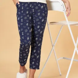 Dreamz by Pantaloons Navy Cotton Printed Pyjamas image 4