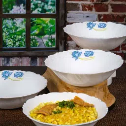 Cello White & Blue Opalware Snack Bowl (0.42 L) - Set of 4-picture-12