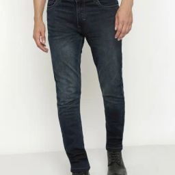 Octave Navy Cotton Regular Fit Stretchable Jeans-picture-11