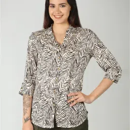 Mustard Off White & Black Printed Shirt-picture-26