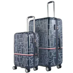 Tommy Hilfiger Twister Navy Printed Hard Trolley Bag Pack of 2 - 51.5 cm-image-12
