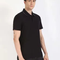 Calvin Klein Jeans Black Cotton Regular Fit Polo T-Shirt image 4
