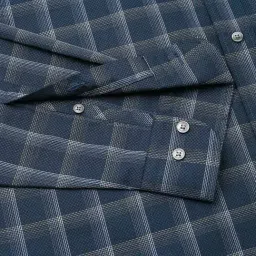 TOMMY HILFIGER Blue Checks Regular Fit Cotton Shirt image 5