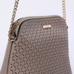 Code by Lifestyle Khaki Textured Sling Handbag image 4