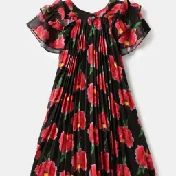United Colors Of Benetton Black Regular Fit Floral Print Dress image 2